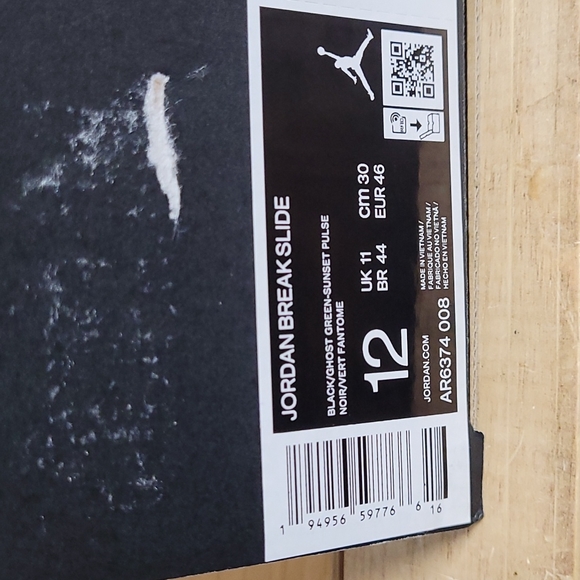 Nike Jordan Break Slide Black Green Sunset Pulse Size 12 Mens Sandal AR6374-008 - Picture 10 of 11